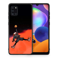 Thumbnail for Θήκη Samsung Galaxy A31 Basketball Hero από τη Smartfits με σχέδιο στο πίσω μέρος και μαύρο περίβλημα | Samsung Galaxy A31 Basketball Hero case with colorful back and black bezels