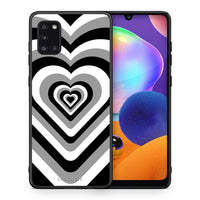 Thumbnail for Θήκη Samsung Galaxy A31 Black Hearts από τη Smartfits με σχέδιο στο πίσω μέρος και μαύρο περίβλημα | Samsung Galaxy A31 Black Hearts case with colorful back and black bezels