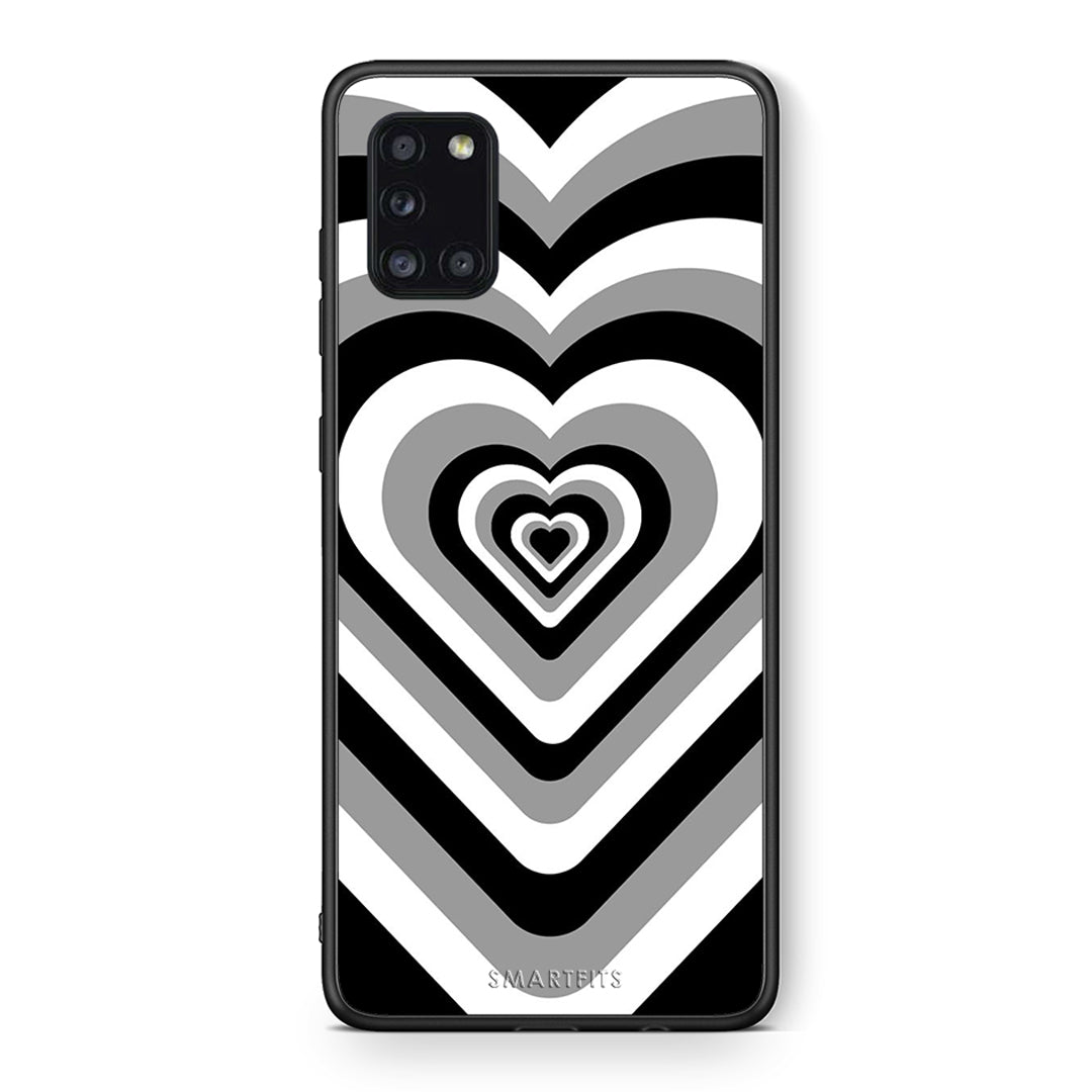 Θήκη Samsung Galaxy A31 Black Hearts από τη Smartfits με σχέδιο στο πίσω μέρος και μαύρο περίβλημα | Samsung Galaxy A31 Black Hearts case with colorful back and black bezels
