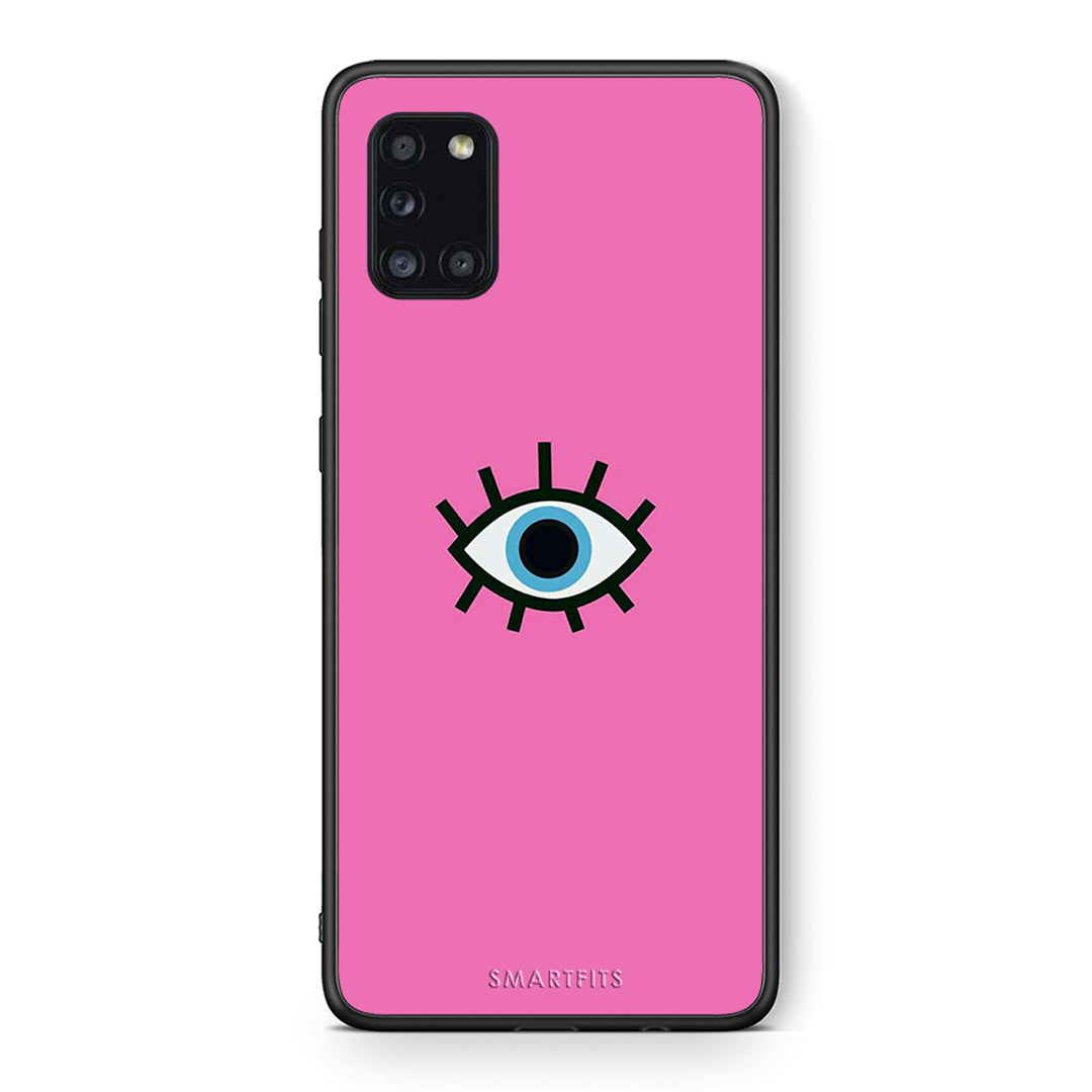 Θήκη Samsung Galaxy A31 Blue Eye Pink από τη Smartfits με σχέδιο στο πίσω μέρος και μαύρο περίβλημα | Samsung Galaxy A31 Blue Eye Pink case with colorful back and black bezels