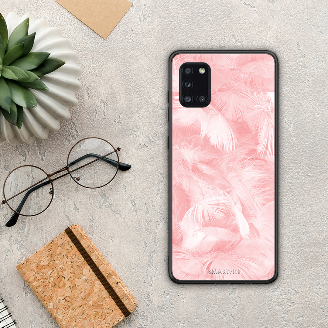 Boho Pink Feather - Samsung Galaxy A31 case