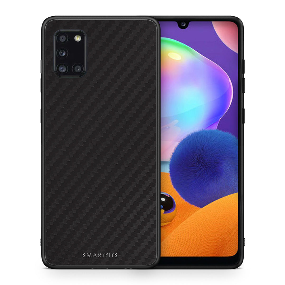 Θήκη Samsung Galaxy A31 Carbon Black από τη Smartfits με σχέδιο στο πίσω μέρος και μαύρο περίβλημα | Samsung Galaxy A31 Carbon Black case with colorful back and black bezels