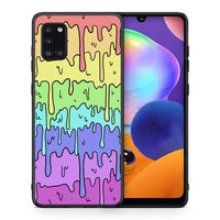 Thumbnail for Θήκη Samsung Galaxy A31 Melting Rainbow από τη Smartfits με σχέδιο στο πίσω μέρος και μαύρο περίβλημα | Samsung Galaxy A31 Melting Rainbow case with colorful back and black bezels