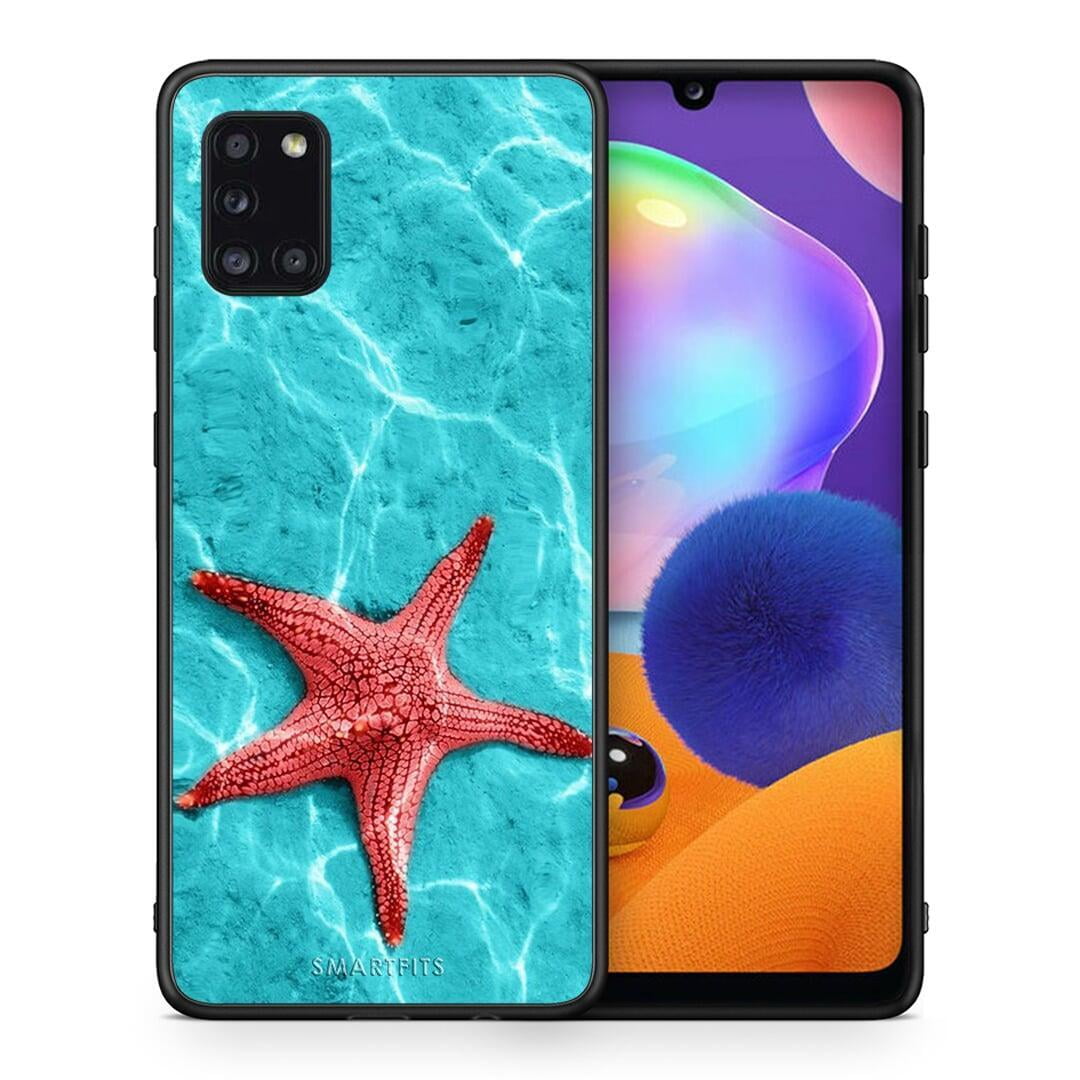 Θήκη Samsung Galaxy A31 Red Starfish από τη Smartfits με σχέδιο στο πίσω μέρος και μαύρο περίβλημα | Samsung Galaxy A31 Red Starfish case with colorful back and black bezels