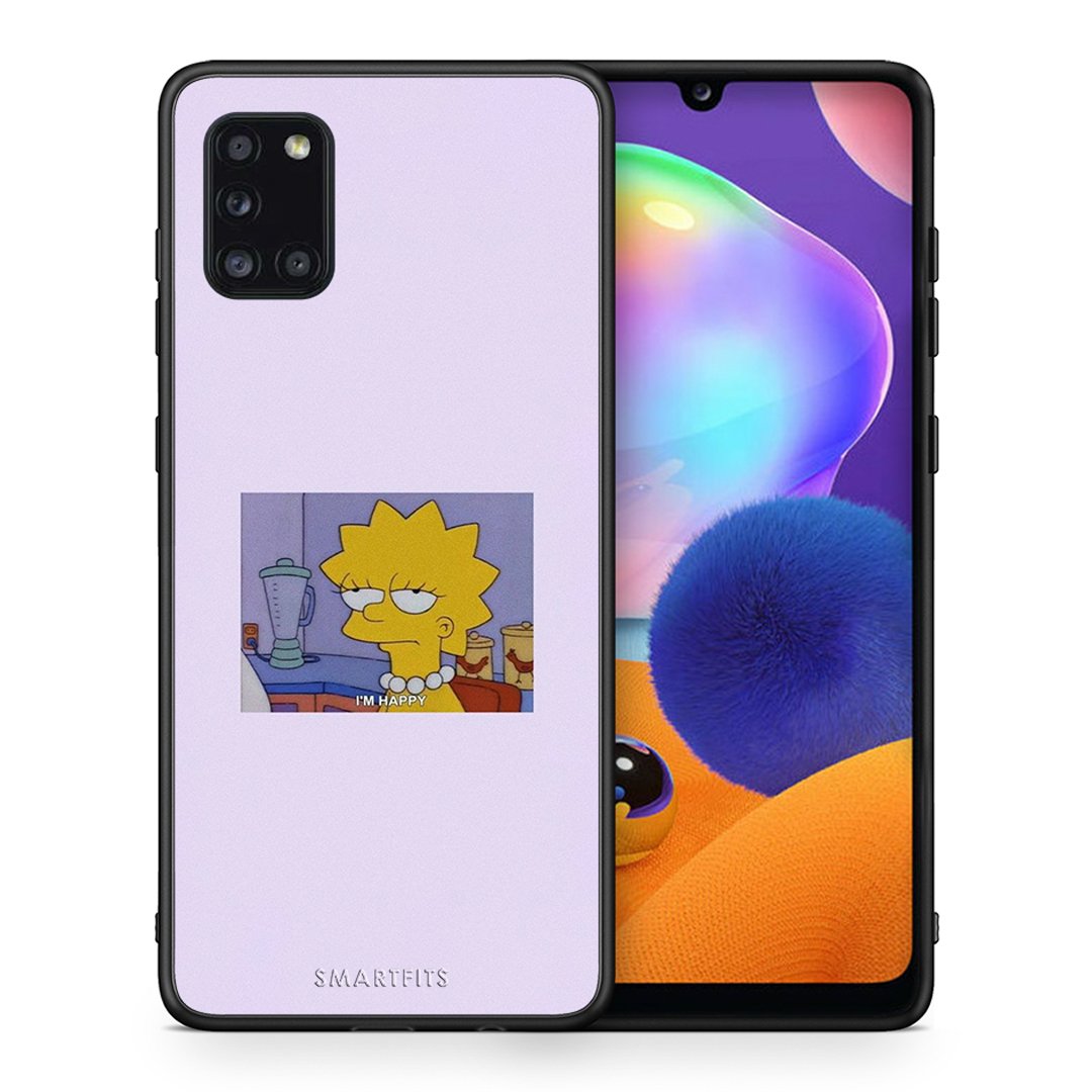 Θήκη Samsung Galaxy A31 So Happy από τη Smartfits με σχέδιο στο πίσω μέρος και μαύρο περίβλημα | Samsung Galaxy A31 So Happy case with colorful back and black bezels