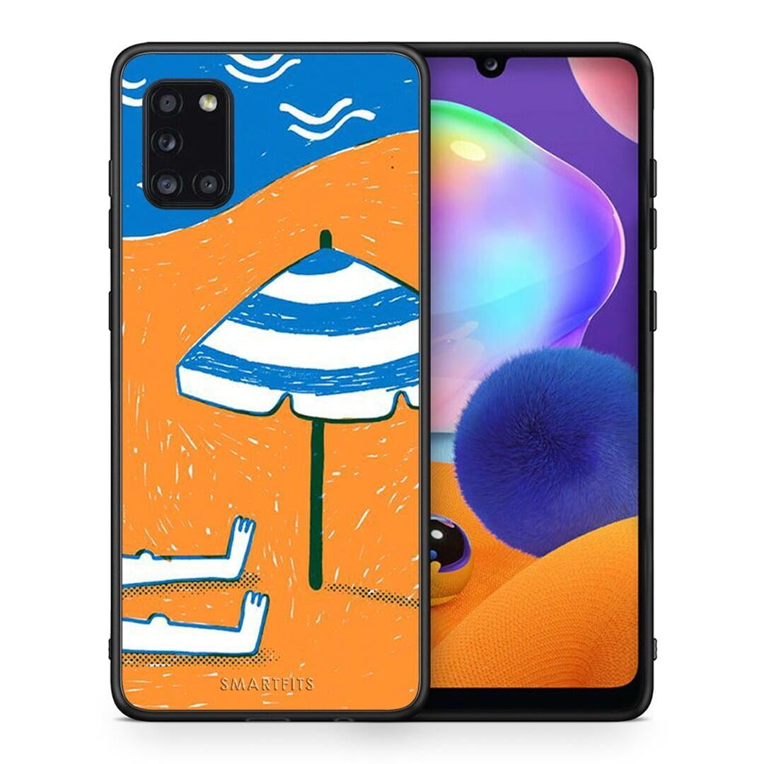 Θήκη Samsung Galaxy A31 Summering από τη Smartfits με σχέδιο στο πίσω μέρος και μαύρο περίβλημα | Samsung Galaxy A31 Summering case with colorful back and black bezels