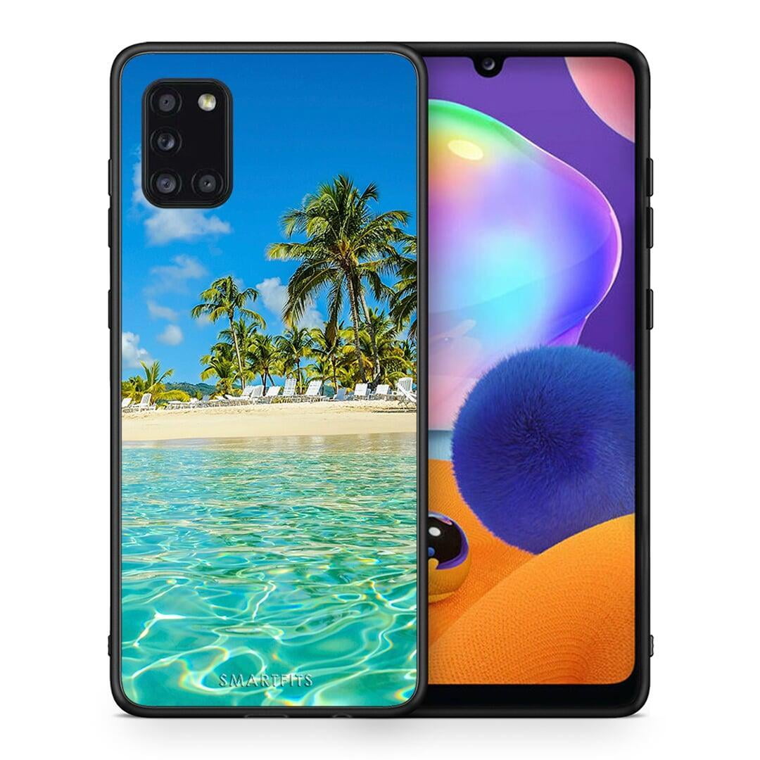 Θήκη Samsung Galaxy A31 Tropical Vibes από τη Smartfits με σχέδιο στο πίσω μέρος και μαύρο περίβλημα | Samsung Galaxy A31 Tropical Vibes case with colorful back and black bezels