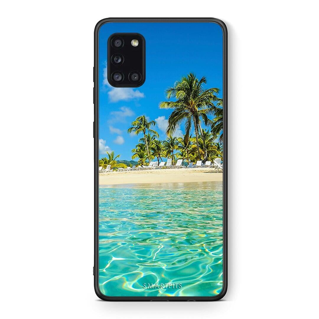 Θήκη Samsung Galaxy A31 Tropical Vibes από τη Smartfits με σχέδιο στο πίσω μέρος και μαύρο περίβλημα | Samsung Galaxy A31 Tropical Vibes case with colorful back and black bezels