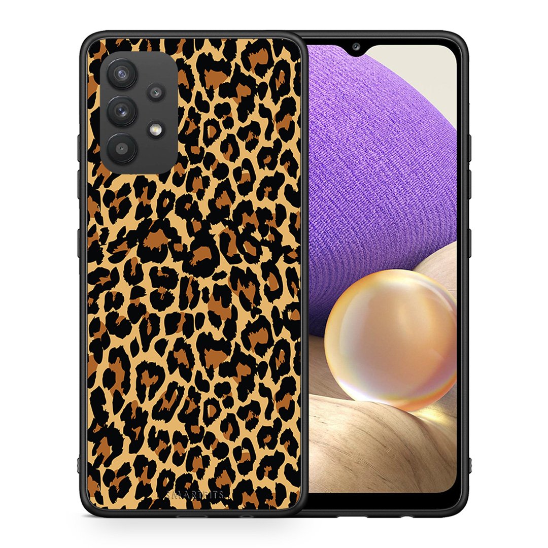 Θήκη Samsung A32 4G Leopard Animal από τη Smartfits με σχέδιο στο πίσω μέρος και μαύρο περίβλημα | Samsung A32 4G Leopard Animal case with colorful back and black bezels