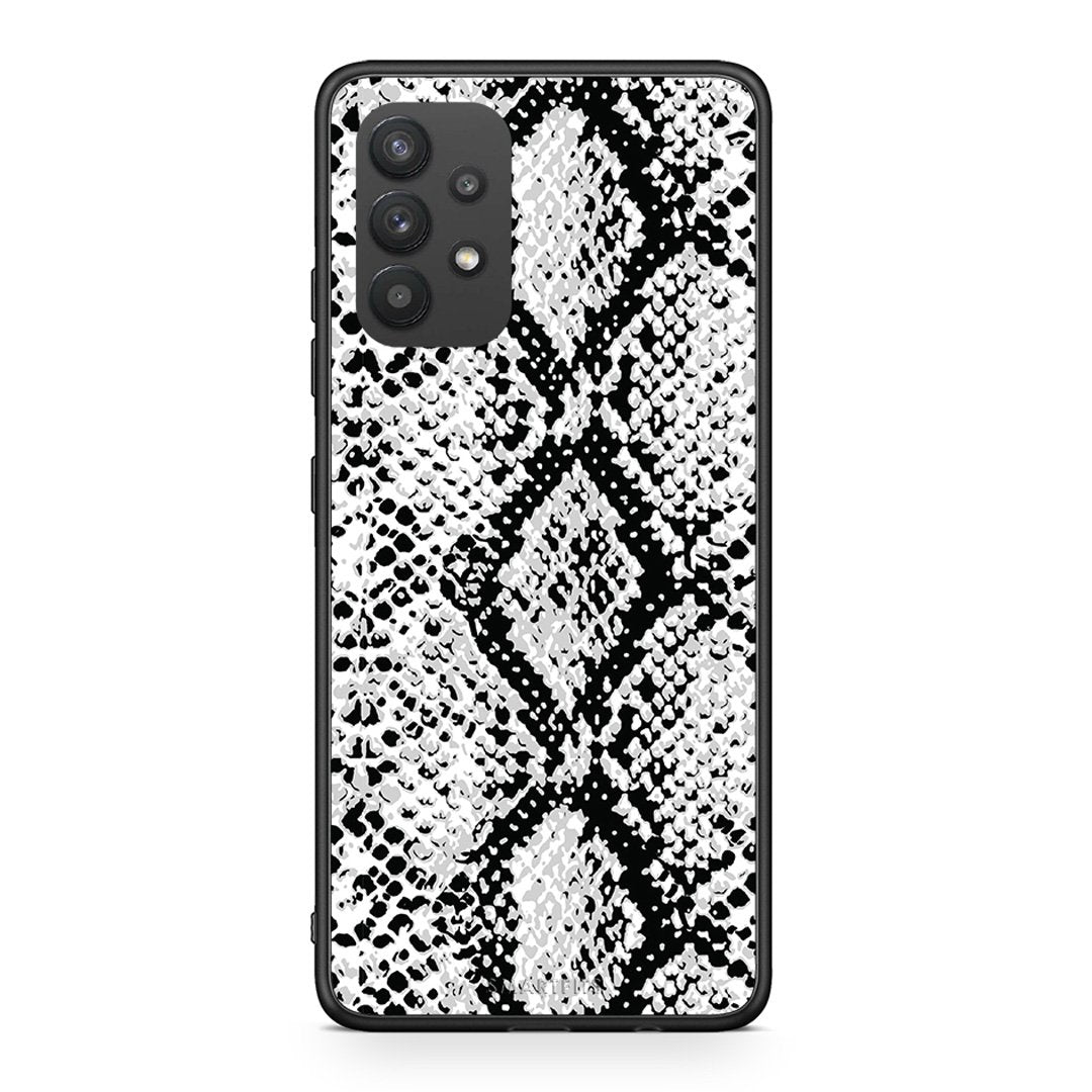 24 - Samsung A32 4G White Snake Animal case, cover, bumper