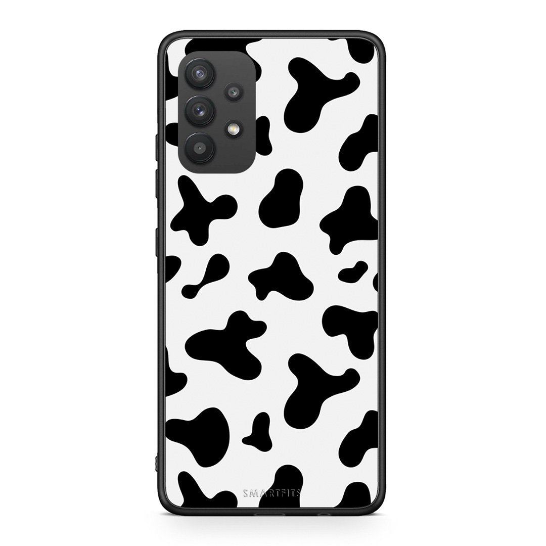 Samsung A32 4G Cow Print θήκη από τη Smartfits με σχέδιο στο πίσω μέρος και μαύρο περίβλημα | Smartphone case with colorful back and black bezels by Smartfits