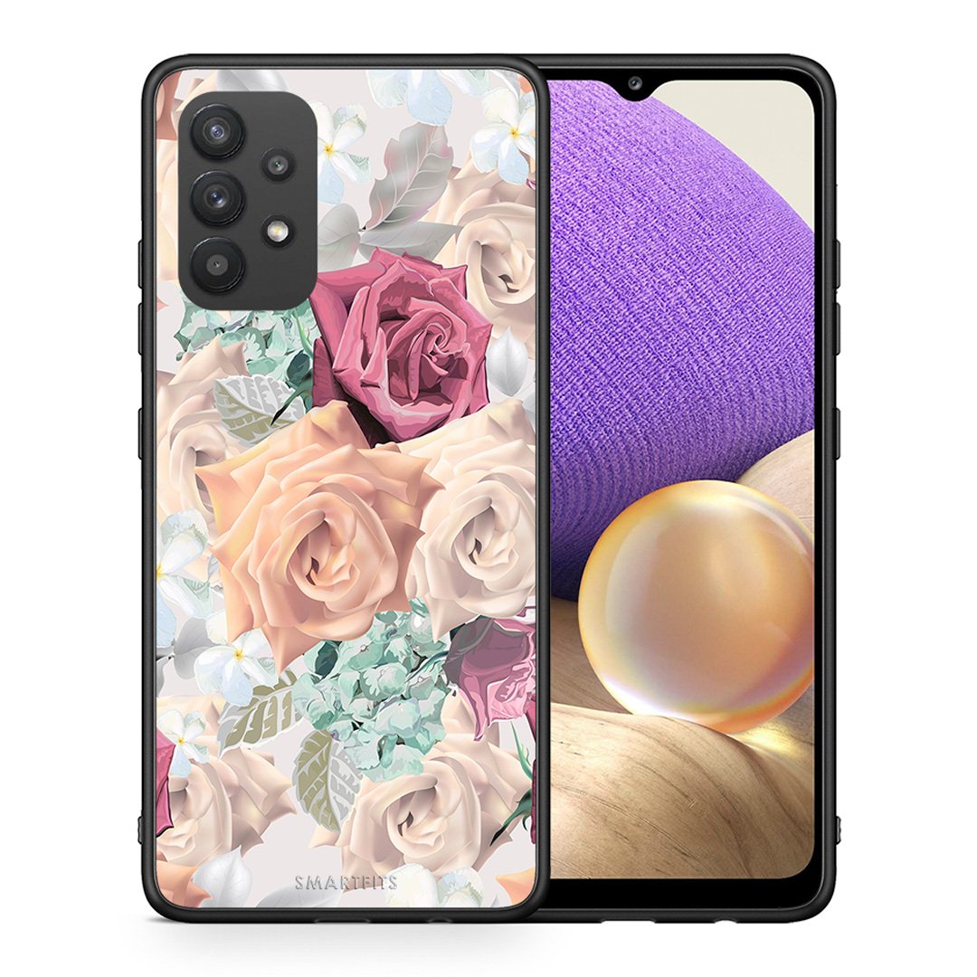 Θήκη Samsung A32 4G Bouquet Floral από τη Smartfits με σχέδιο στο πίσω μέρος και μαύρο περίβλημα | Samsung A32 4G Bouquet Floral case with colorful back and black bezels