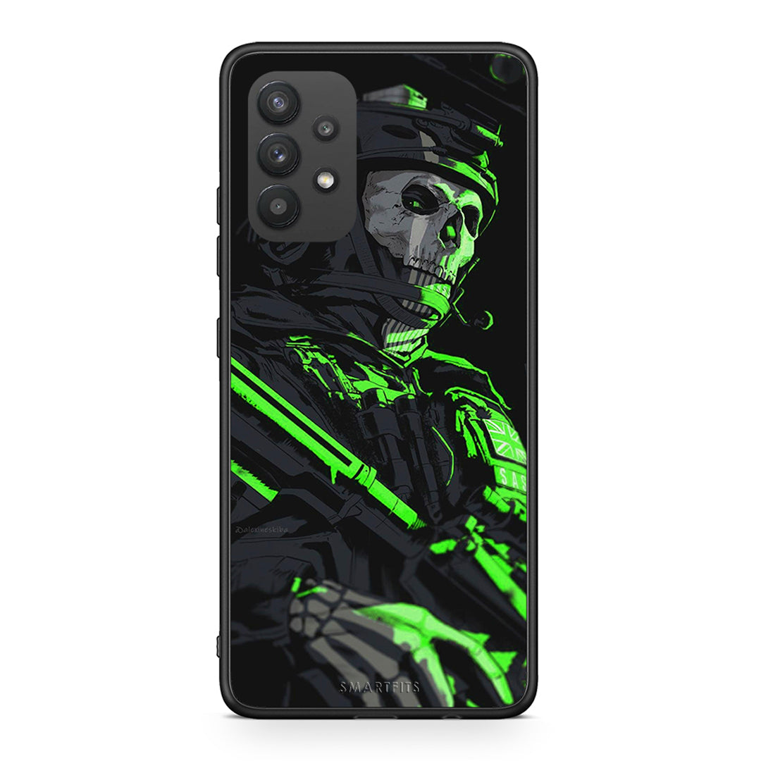 Samsung A32 4G Green Soldier Θήκη Αγίου Βαλεντίνου από τη Smartfits με σχέδιο στο πίσω μέρος και μαύρο περίβλημα | Smartphone case with colorful back and black bezels by Smartfits