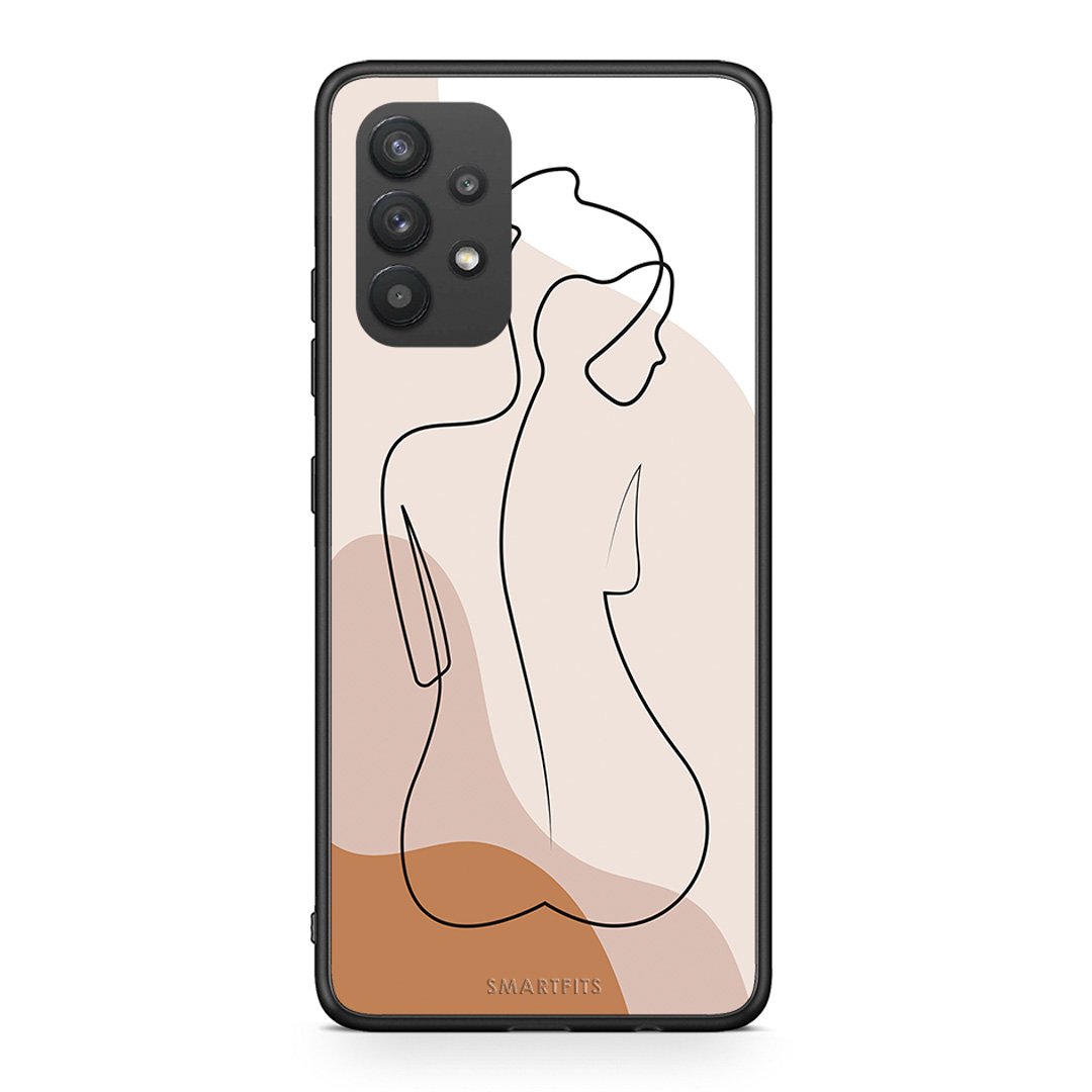 Samsung A32 4G LineArt Woman θήκη από τη Smartfits με σχέδιο στο πίσω μέρος και μαύρο περίβλημα | Smartphone case with colorful back and black bezels by Smartfits