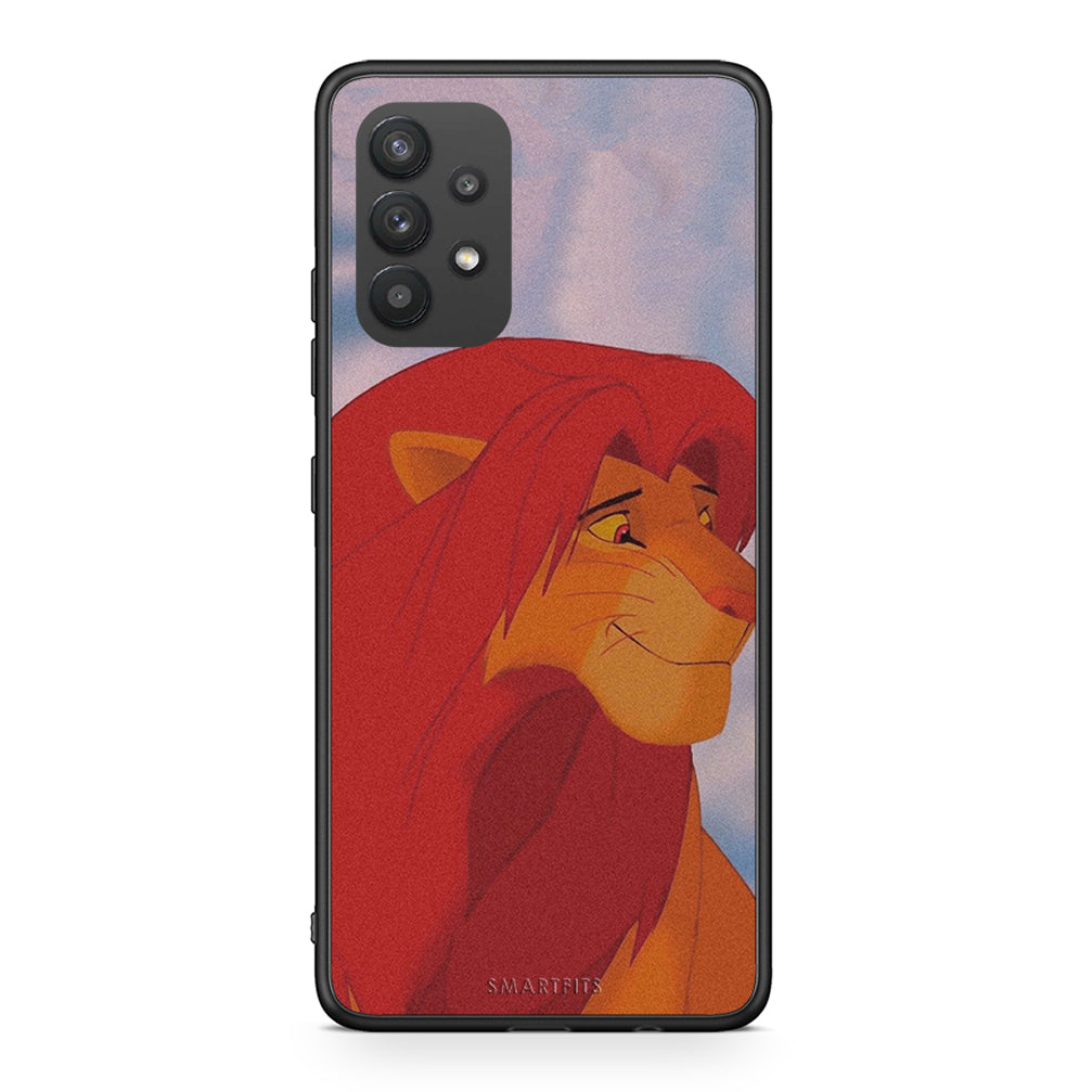 Samsung A32 4G Lion Love 1 Θήκη Αγίου Βαλεντίνου από τη Smartfits με σχέδιο στο πίσω μέρος και μαύρο περίβλημα | Smartphone case with colorful back and black bezels by Smartfits