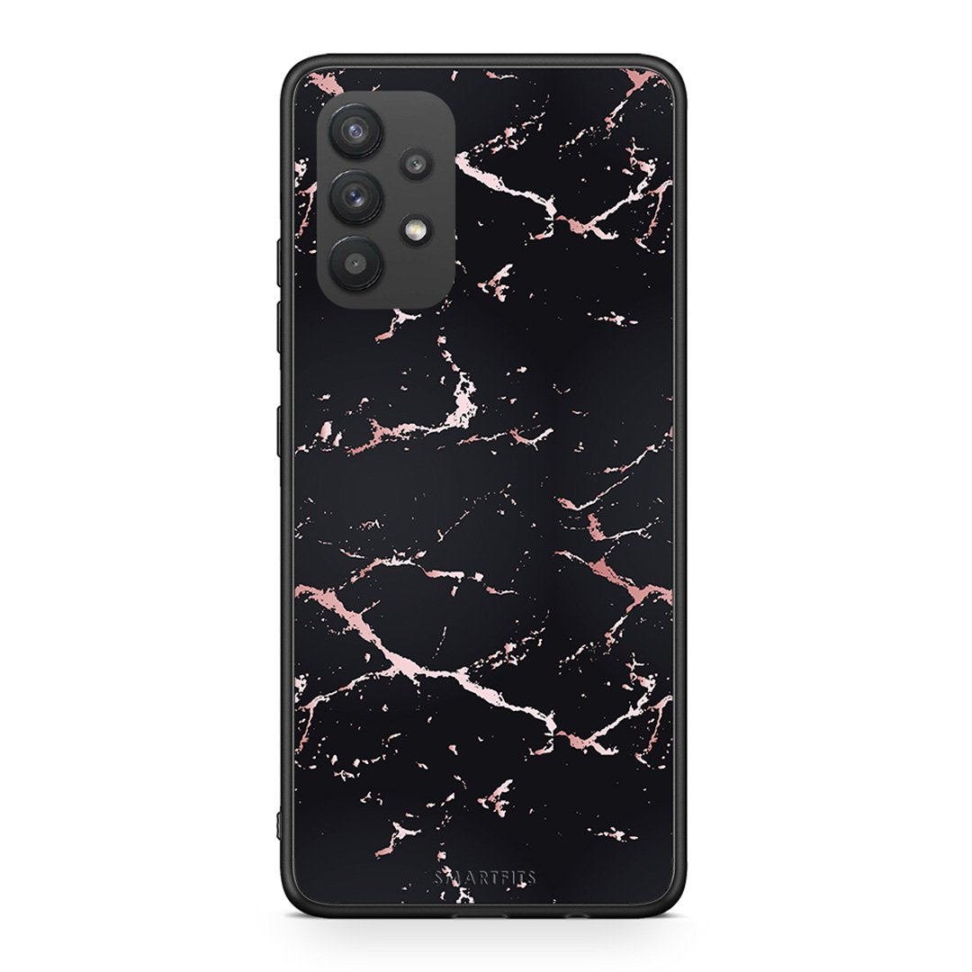 4 - Samsung A32 4G Black Rosegold Marble case, cover, bumper