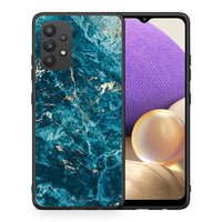 Thumbnail for Θήκη Samsung A32 4G Marble Blue από τη Smartfits με σχέδιο στο πίσω μέρος και μαύρο περίβλημα | Samsung A32 4G Marble Blue case with colorful back and black bezels