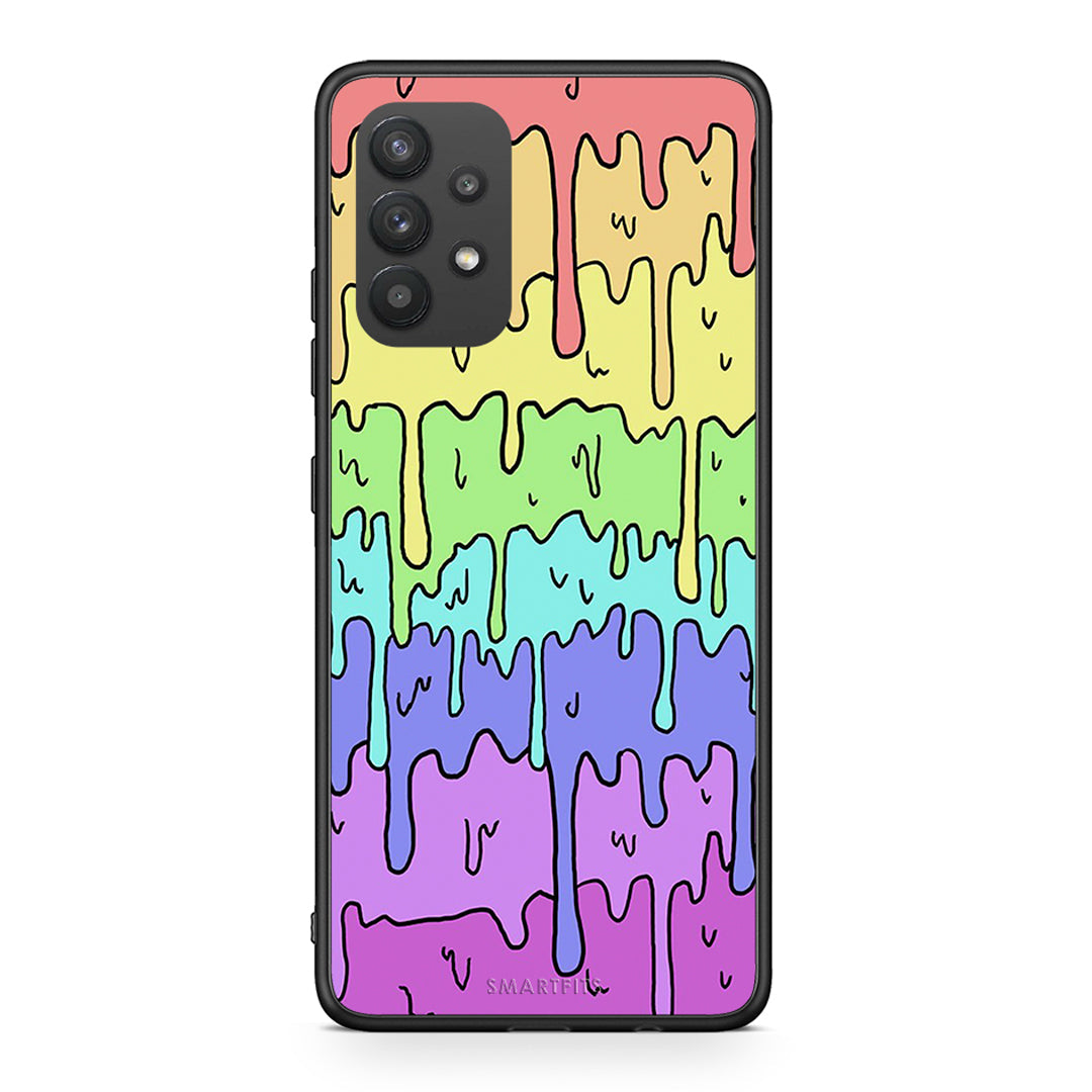 Samsung A32 4G Melting Rainbow θήκη από τη Smartfits με σχέδιο στο πίσω μέρος και μαύρο περίβλημα | Smartphone case with colorful back and black bezels by Smartfits