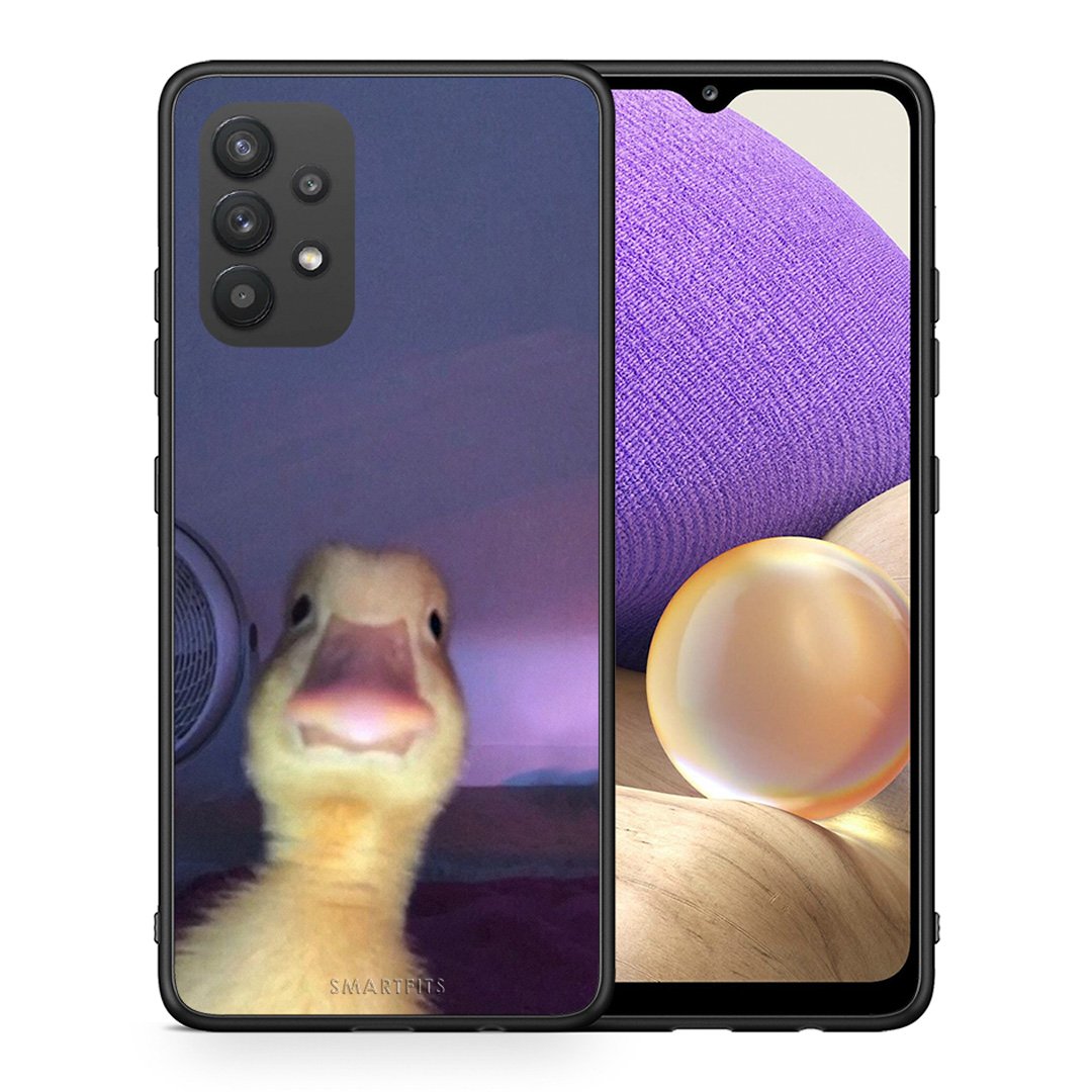 Θήκη Samsung A32 4G Meme Duck από τη Smartfits με σχέδιο στο πίσω μέρος και μαύρο περίβλημα | Samsung A32 4G Meme Duck case with colorful back and black bezels