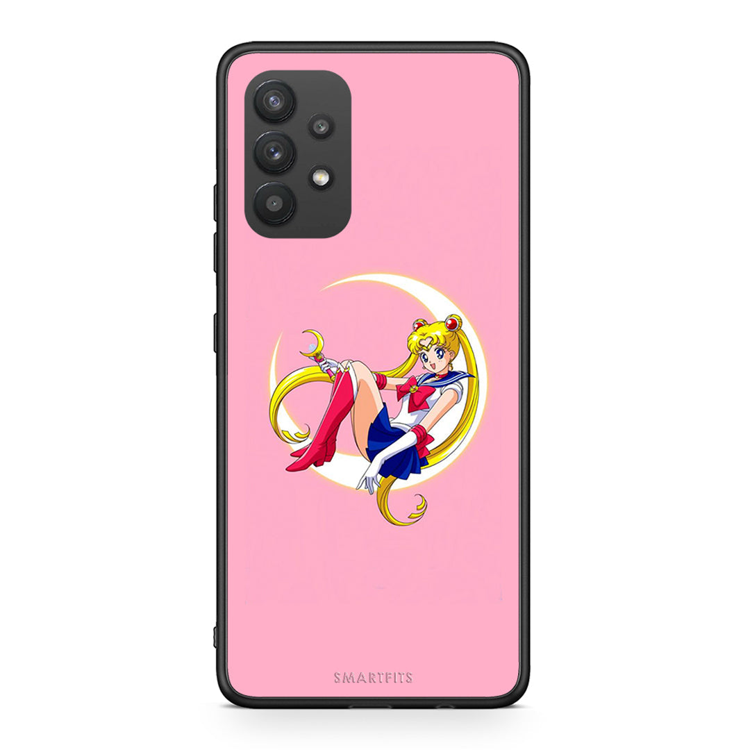 Samsung A32 4G Moon Girl θήκη από τη Smartfits με σχέδιο στο πίσω μέρος και μαύρο περίβλημα | Smartphone case with colorful back and black bezels by Smartfits