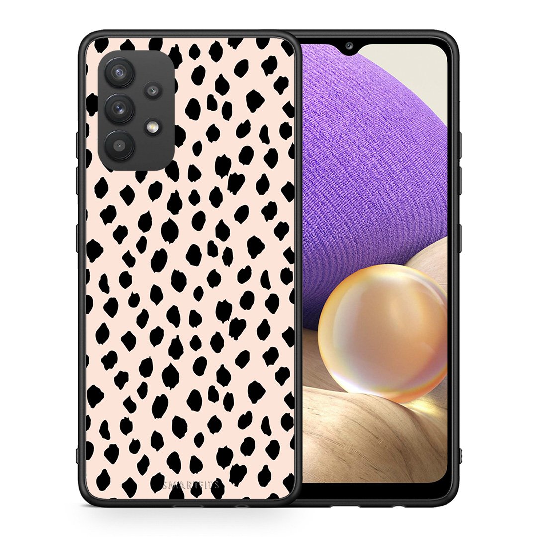 Θήκη Samsung A32 4G New Polka Dots από τη Smartfits με σχέδιο στο πίσω μέρος και μαύρο περίβλημα | Samsung A32 4G New Polka Dots case with colorful back and black bezels