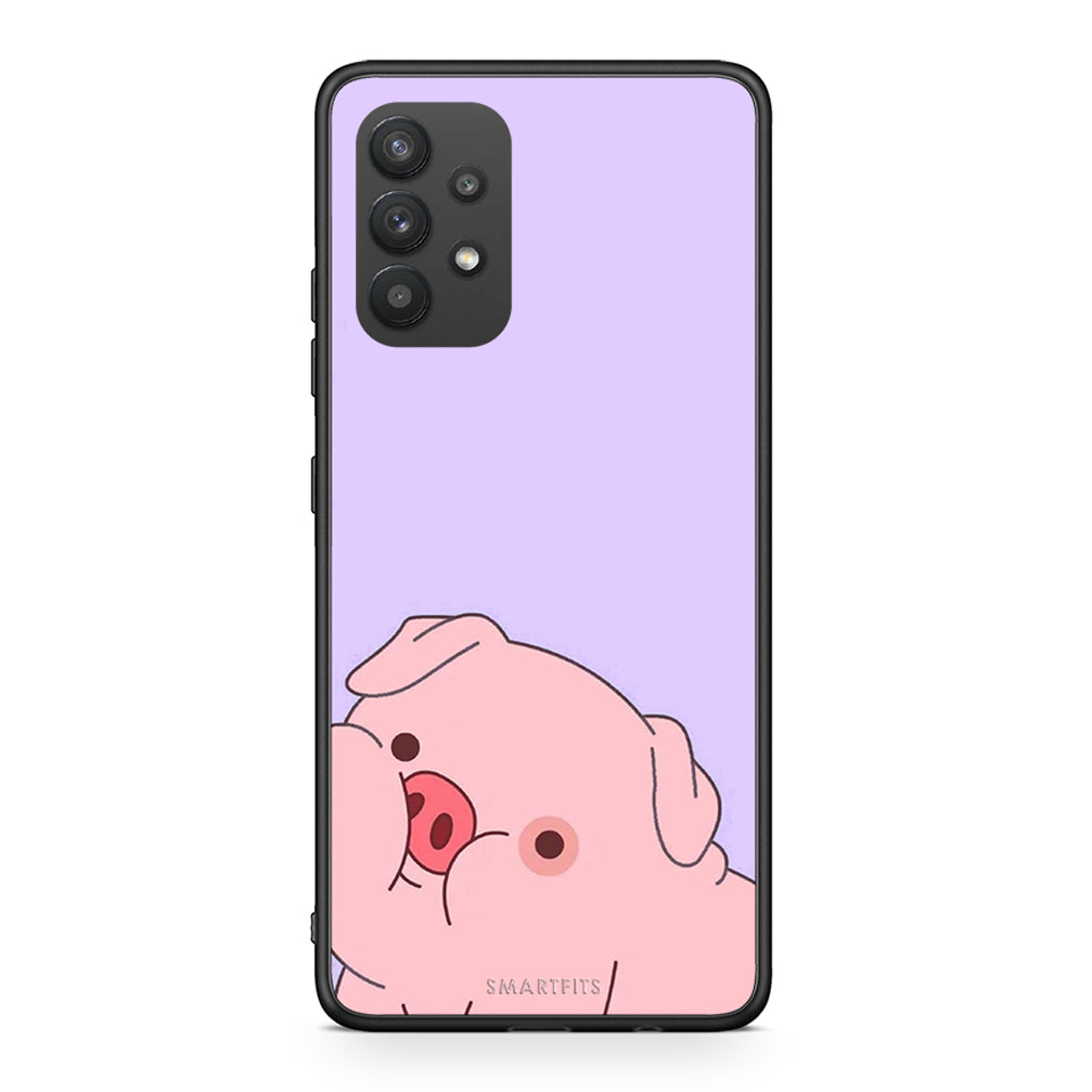 Samsung A32 4G Pig Love 2 Θήκη Αγίου Βαλεντίνου από τη Smartfits με σχέδιο στο πίσω μέρος και μαύρο περίβλημα | Smartphone case with colorful back and black bezels by Smartfits