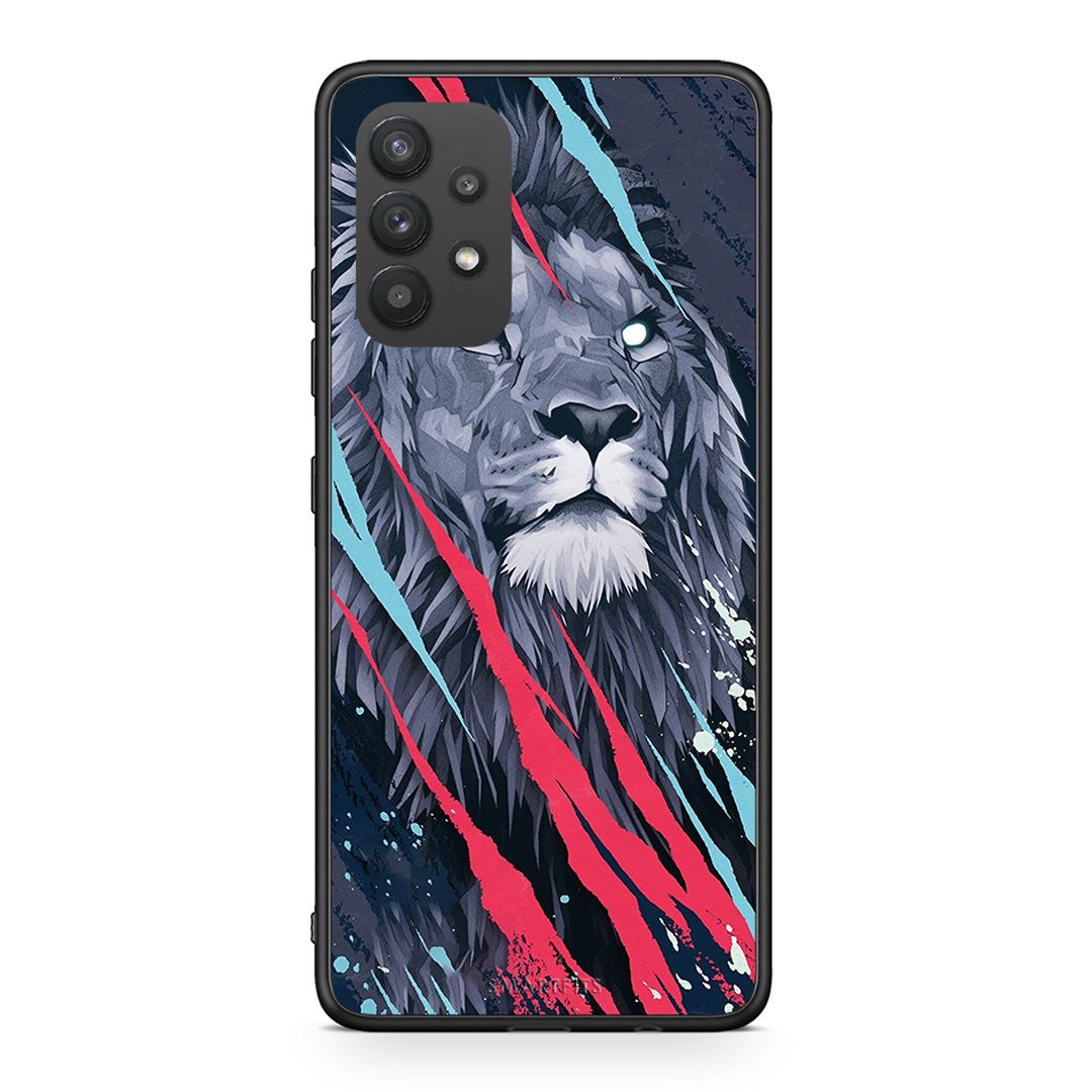 4 - Samsung A32 4G Lion Designer PopArt case, cover, bumper