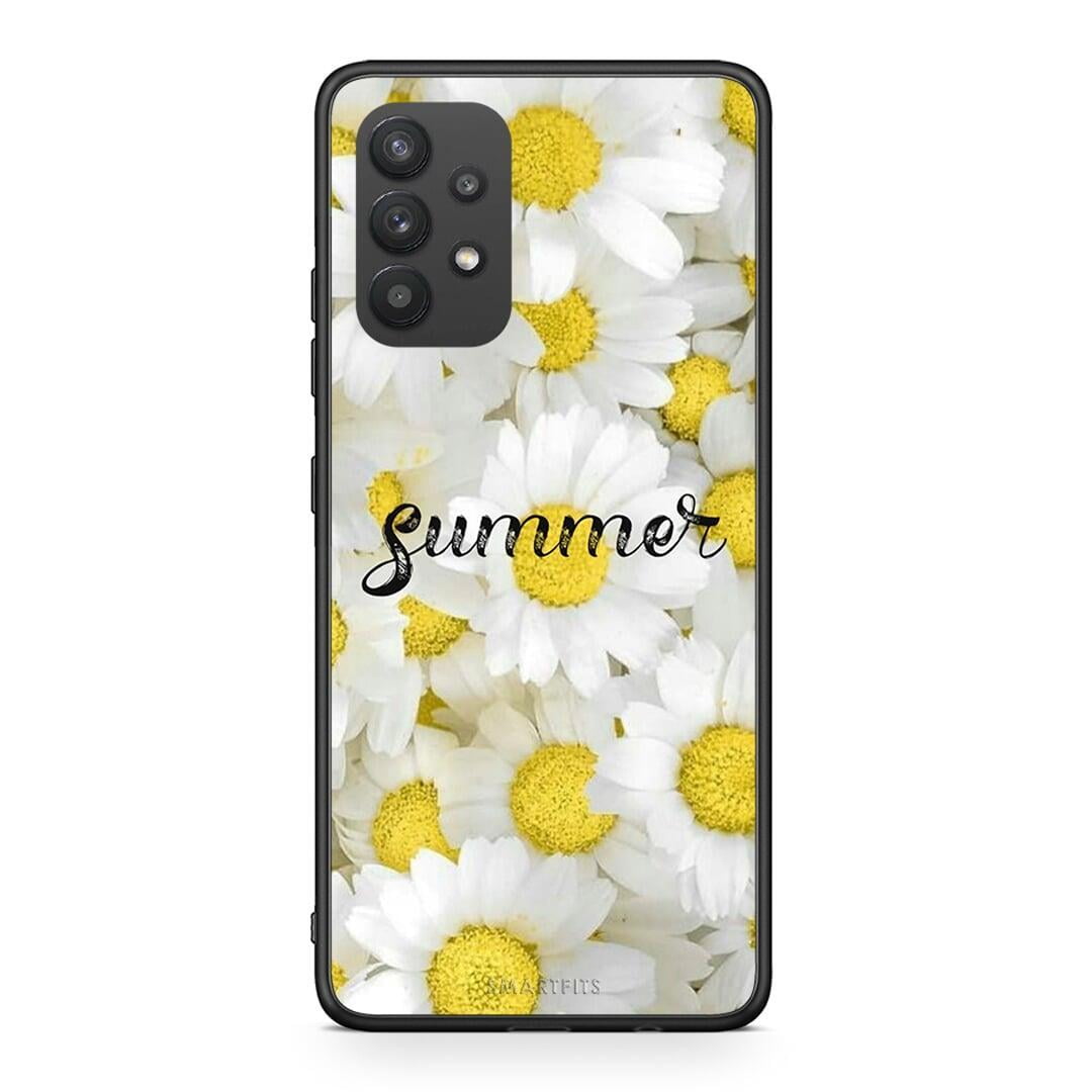 Samsung A32 4G Summer Daisies Θήκη από τη Smartfits με σχέδιο στο πίσω μέρος και μαύρο περίβλημα | Smartphone case with colorful back and black bezels by Smartfits