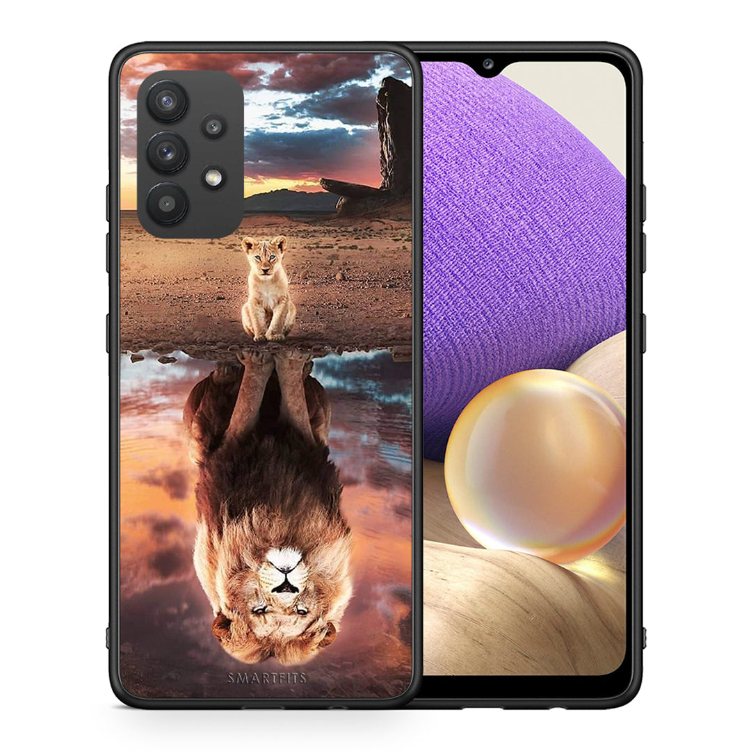 Θήκη Αγίου Βαλεντίνου Samsung A32 4G Sunset Dreams από τη Smartfits με σχέδιο στο πίσω μέρος και μαύρο περίβλημα | Samsung A32 4G Sunset Dreams case with colorful back and black bezels