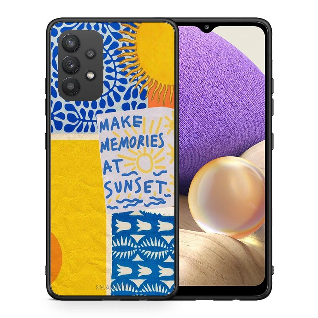 Θήκη Samsung A32 4G Sunset Memories από τη Smartfits με σχέδιο στο πίσω μέρος και μαύρο περίβλημα | Samsung A32 4G Sunset Memories case with colorful back and black bezels