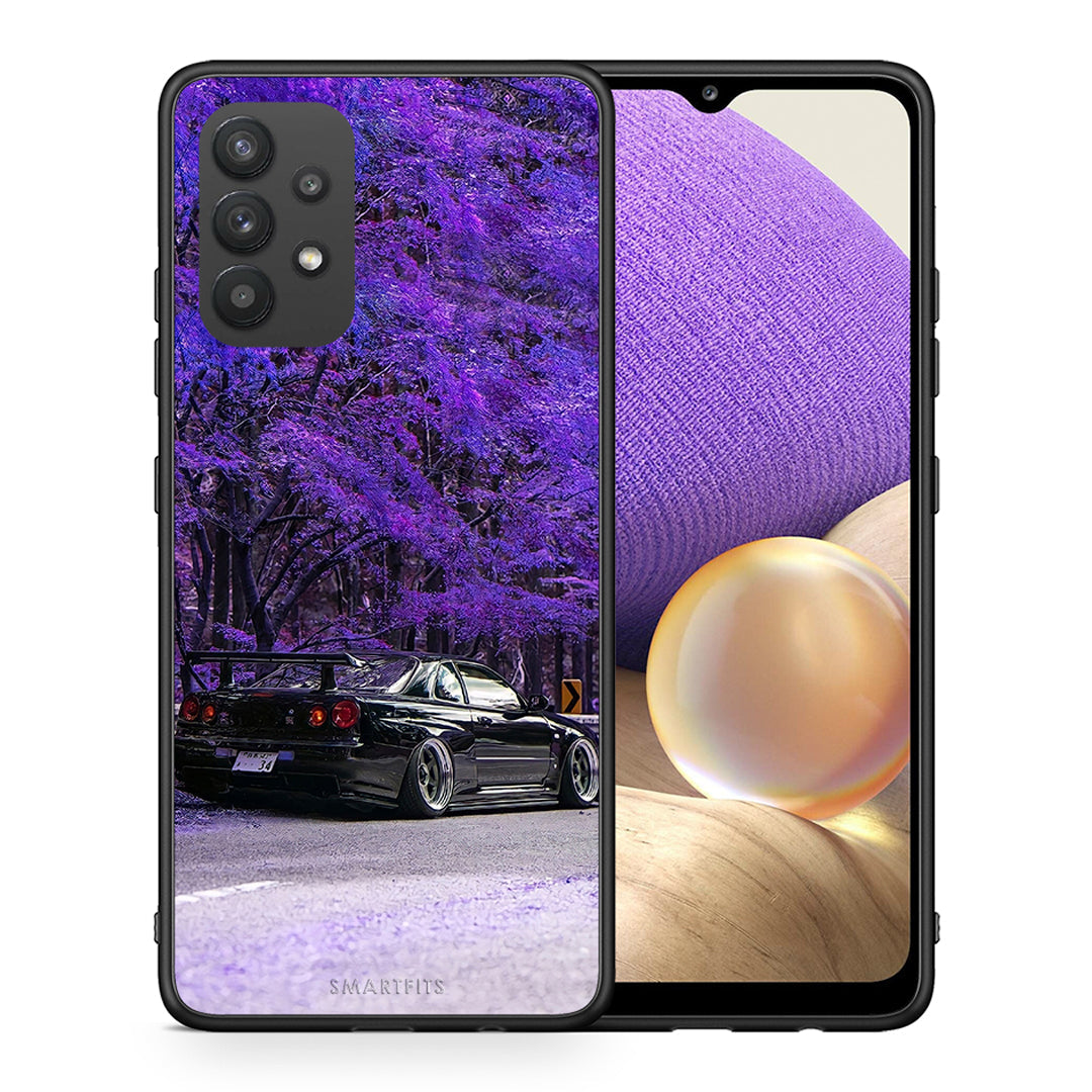 Θήκη Αγίου Βαλεντίνου Samsung A32 4G Super Car από τη Smartfits με σχέδιο στο πίσω μέρος και μαύρο περίβλημα | Samsung A32 4G Super Car case with colorful back and black bezels