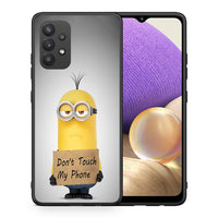 Thumbnail for Θήκη Samsung A32 4G Minion Text από τη Smartfits με σχέδιο στο πίσω μέρος και μαύρο περίβλημα | Samsung A32 4G Minion Text case with colorful back and black bezels