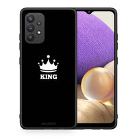 Thumbnail for Θήκη Samsung A32 4G King Valentine από τη Smartfits με σχέδιο στο πίσω μέρος και μαύρο περίβλημα | Samsung A32 4G King Valentine case with colorful back and black bezels
