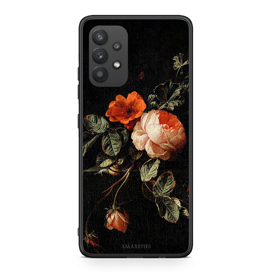 Samsung A32 4G Vintage Roses θήκη από τη Smartfits με σχέδιο στο πίσω μέρος και μαύρο περίβλημα | Smartphone case with colorful back and black bezels by Smartfits