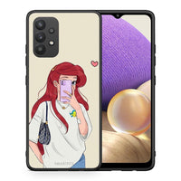 Thumbnail for Θήκη Samsung A32 4G Walking Mermaid από τη Smartfits με σχέδιο στο πίσω μέρος και μαύρο περίβλημα | Samsung A32 4G Walking Mermaid case with colorful back and black bezels