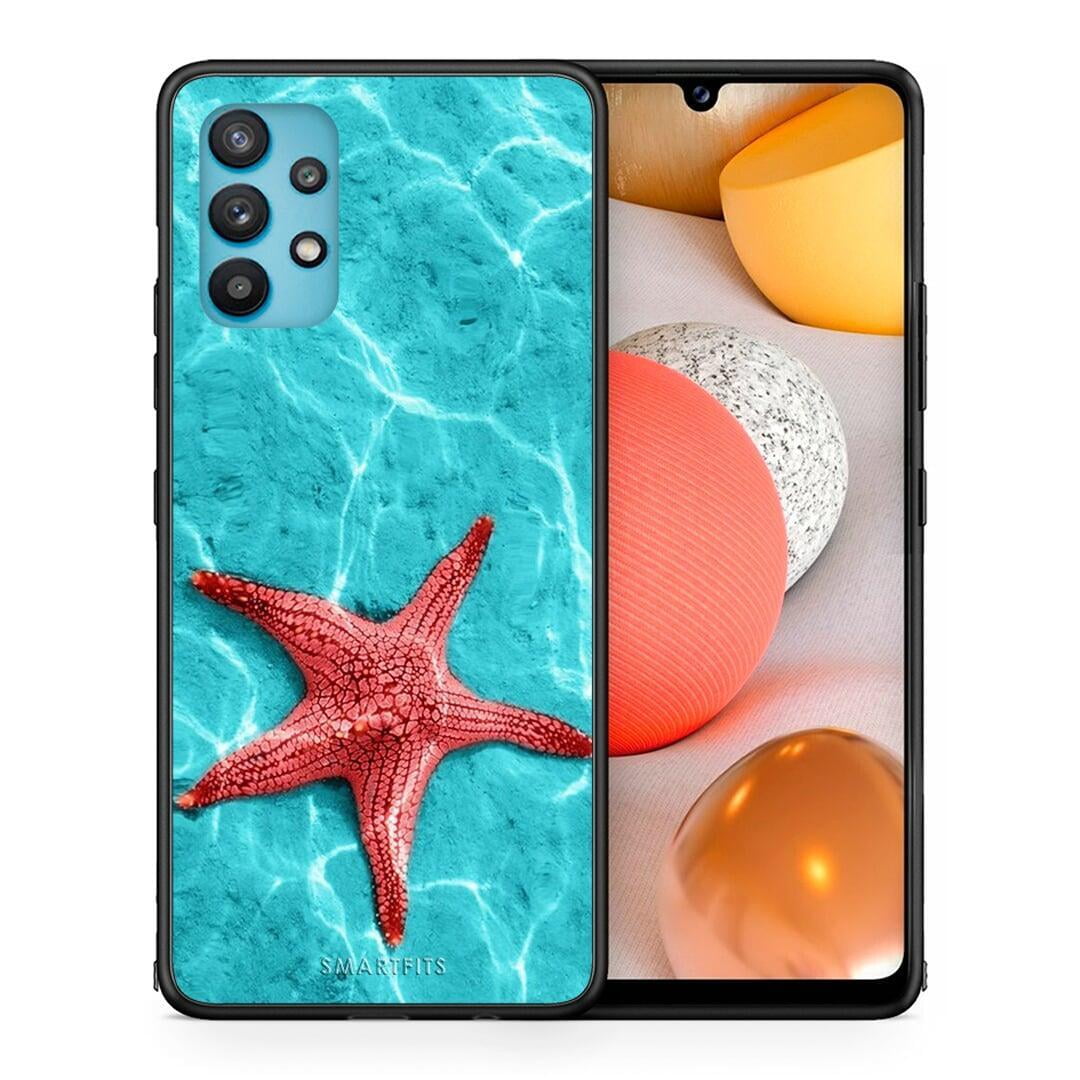 Θήκη Samsung Galaxy A32 5G Red Starfish από τη Smartfits με σχέδιο στο πίσω μέρος και μαύρο περίβλημα | Samsung Galaxy A32 5G Red Starfish case with colorful back and black bezels