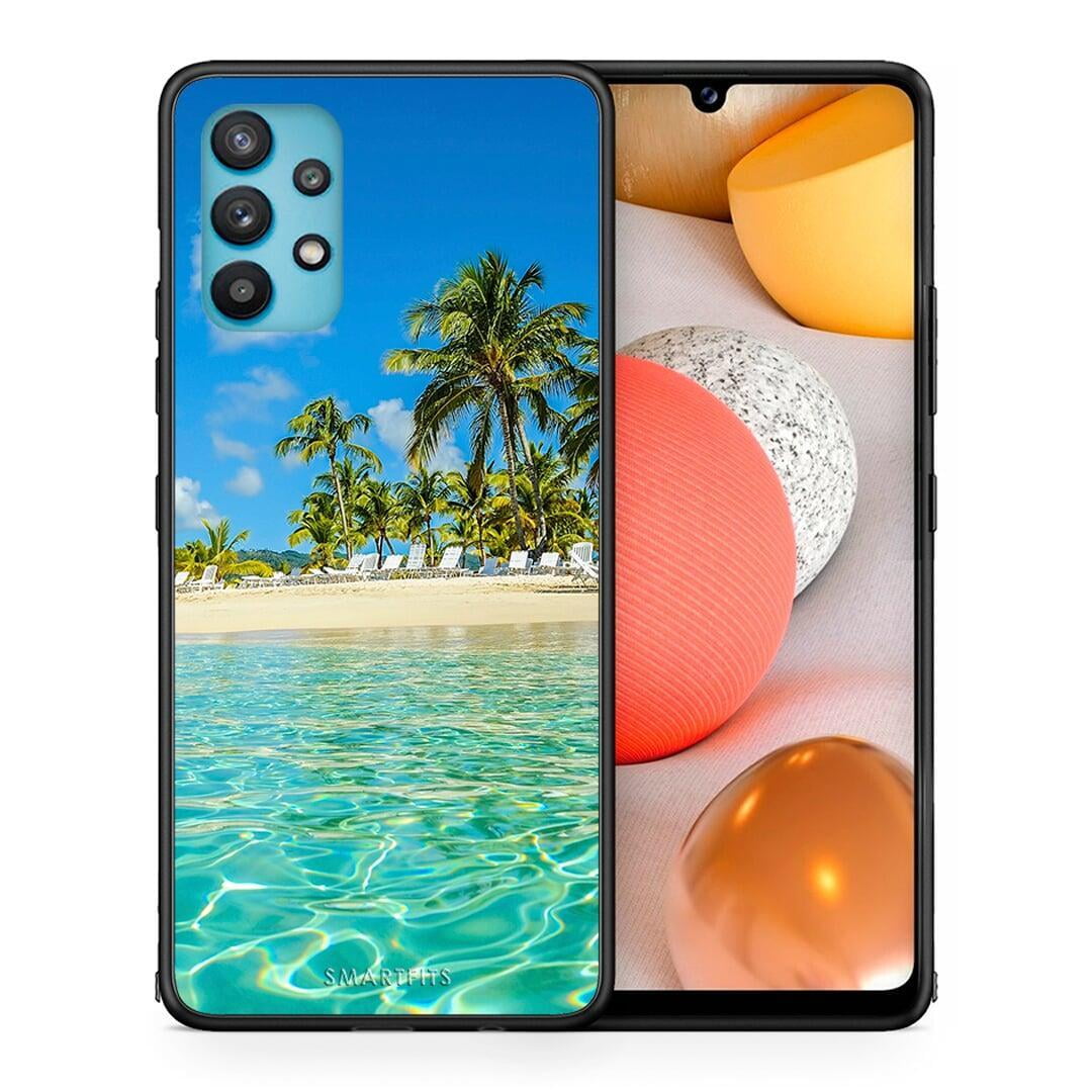 Θήκη Samsung Galaxy A32 5G Tropical Vibes από τη Smartfits με σχέδιο στο πίσω μέρος και μαύρο περίβλημα | Samsung Galaxy A32 5G Tropical Vibes case with colorful back and black bezels