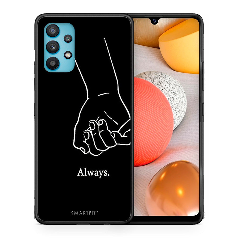 Θήκη Αγίου Βαλεντίνου Samsung Galaxy A32 5G Always & Forever 1 από τη Smartfits με σχέδιο στο πίσω μέρος και μαύρο περίβλημα | Samsung Galaxy A32 5G Always & Forever 1 case with colorful back and black bezels