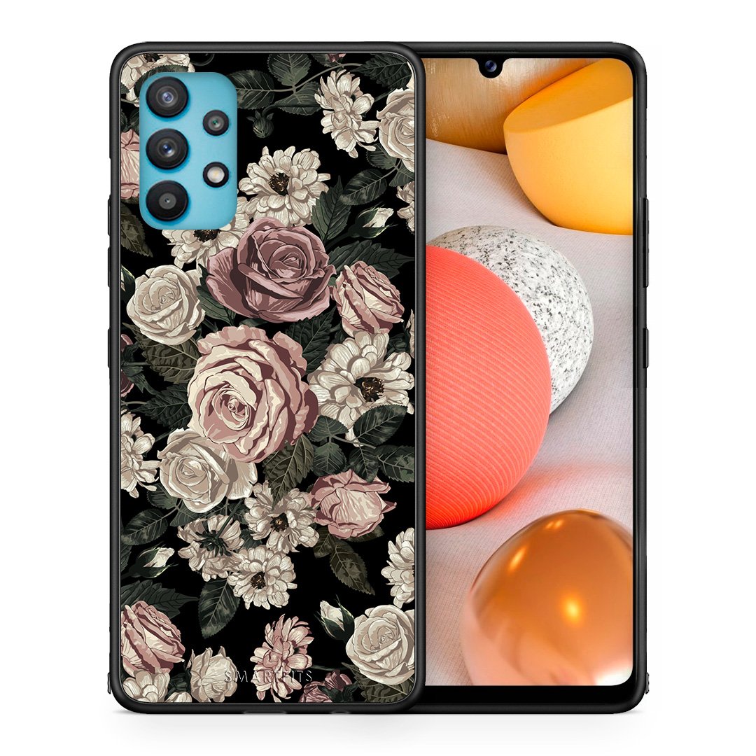 Θήκη Samsung Galaxy A32 5G  Wild Roses Flower από τη Smartfits με σχέδιο στο πίσω μέρος και μαύρο περίβλημα | Samsung Galaxy A32 5G  Wild Roses Flower case with colorful back and black bezels