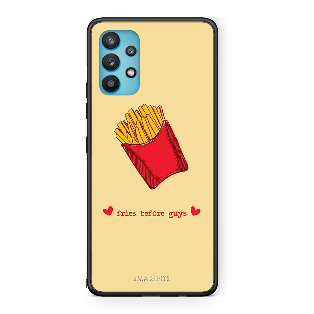 Samsung Galaxy A32 5G Fries Before Guys Θήκη Αγίου Βαλεντίνου από τη Smartfits με σχέδιο στο πίσω μέρος και μαύρο περίβλημα | Smartphone case with colorful back and black bezels by Smartfits