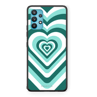 Thumbnail for Samsung Galaxy A32 5G  Green Hearts θήκη από τη Smartfits με σχέδιο στο πίσω μέρος και μαύρο περίβλημα | Smartphone case with colorful back and black bezels by Smartfits