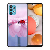 Thumbnail for Θήκη Samsung Galaxy A32 5G  Ladybug Flower από τη Smartfits με σχέδιο στο πίσω μέρος και μαύρο περίβλημα | Samsung Galaxy A32 5G  Ladybug Flower case with colorful back and black bezels