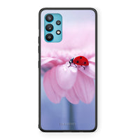 Thumbnail for Samsung Galaxy A32 5G  Ladybug Flower θήκη από τη Smartfits με σχέδιο στο πίσω μέρος και μαύρο περίβλημα | Smartphone case with colorful back and black bezels by Smartfits