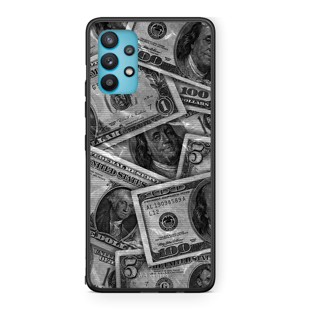 Samsung Galaxy A32 5G  Money Dollars θήκη από τη Smartfits με σχέδιο στο πίσω μέρος και μαύρο περίβλημα | Smartphone case with colorful back and black bezels by Smartfits