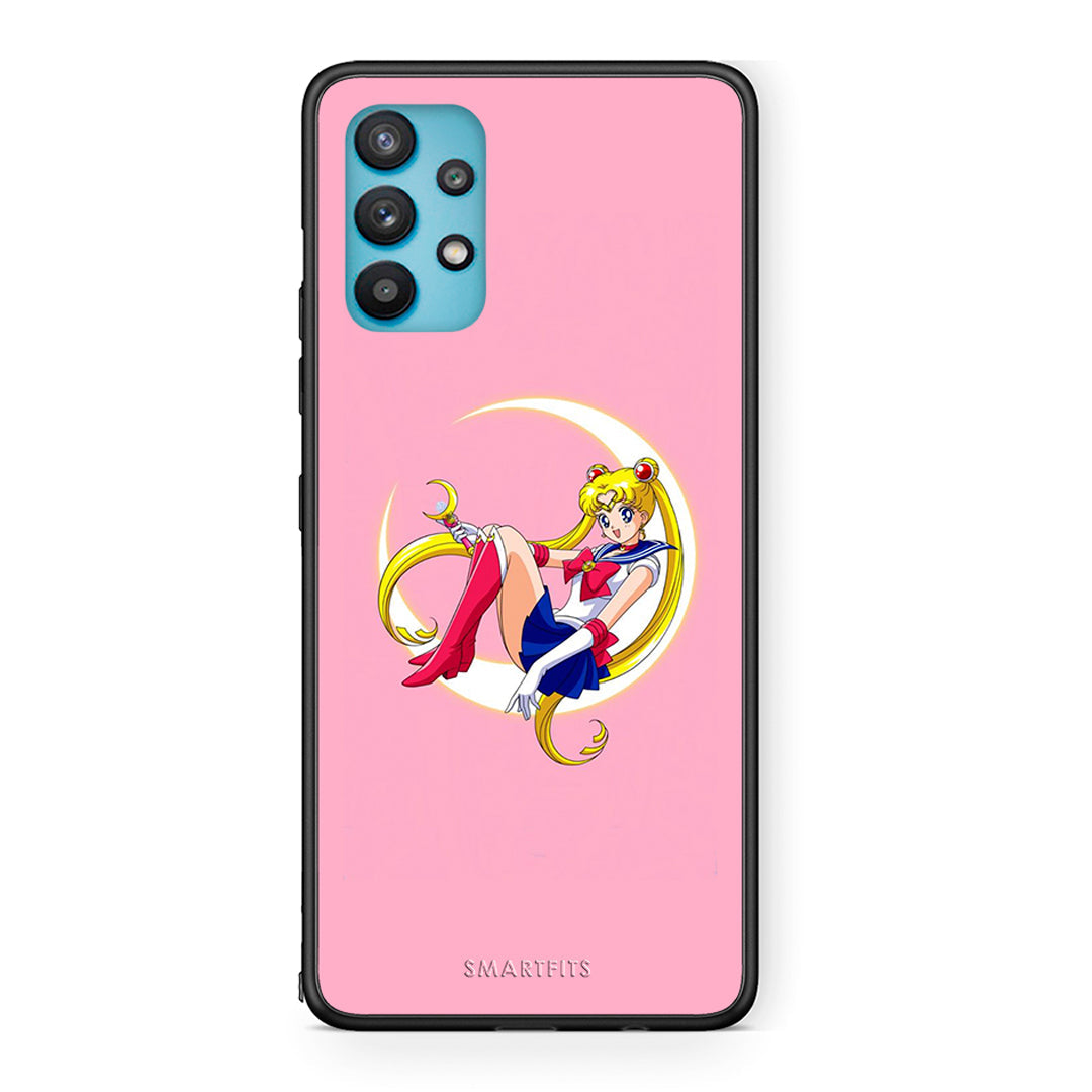 Samsung Galaxy A32 5G  Moon Girl θήκη από τη Smartfits με σχέδιο στο πίσω μέρος και μαύρο περίβλημα | Smartphone case with colorful back and black bezels by Smartfits