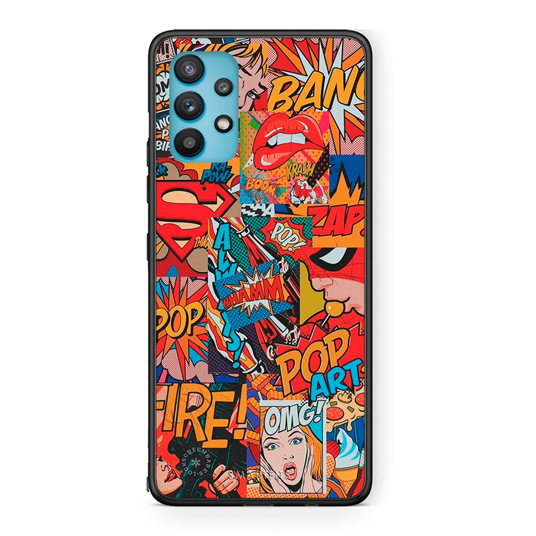 Samsung Galaxy A32 5G  PopArt OMG θήκη από τη Smartfits με σχέδιο στο πίσω μέρος και μαύρο περίβλημα | Smartphone case with colorful back and black bezels by Smartfits