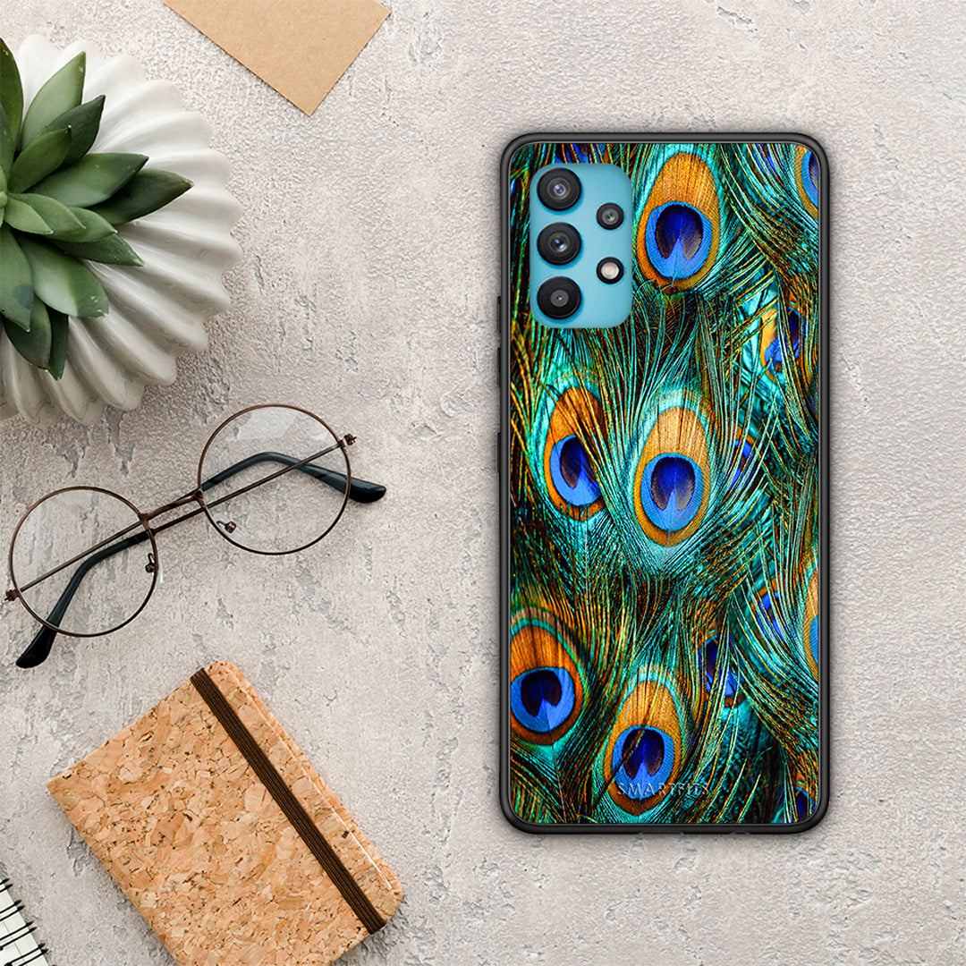 Real Peacock Feathers - Samsung Galaxy A32 5G case