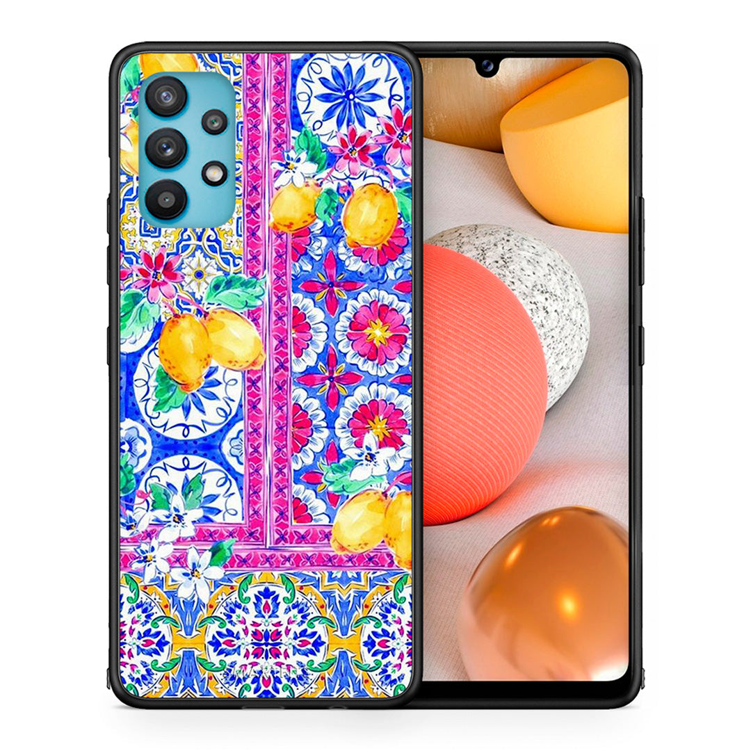 Θήκη Samsung Galaxy A32 5G  Retro Spring από τη Smartfits με σχέδιο στο πίσω μέρος και μαύρο περίβλημα | Samsung Galaxy A32 5G  Retro Spring case with colorful back and black bezels