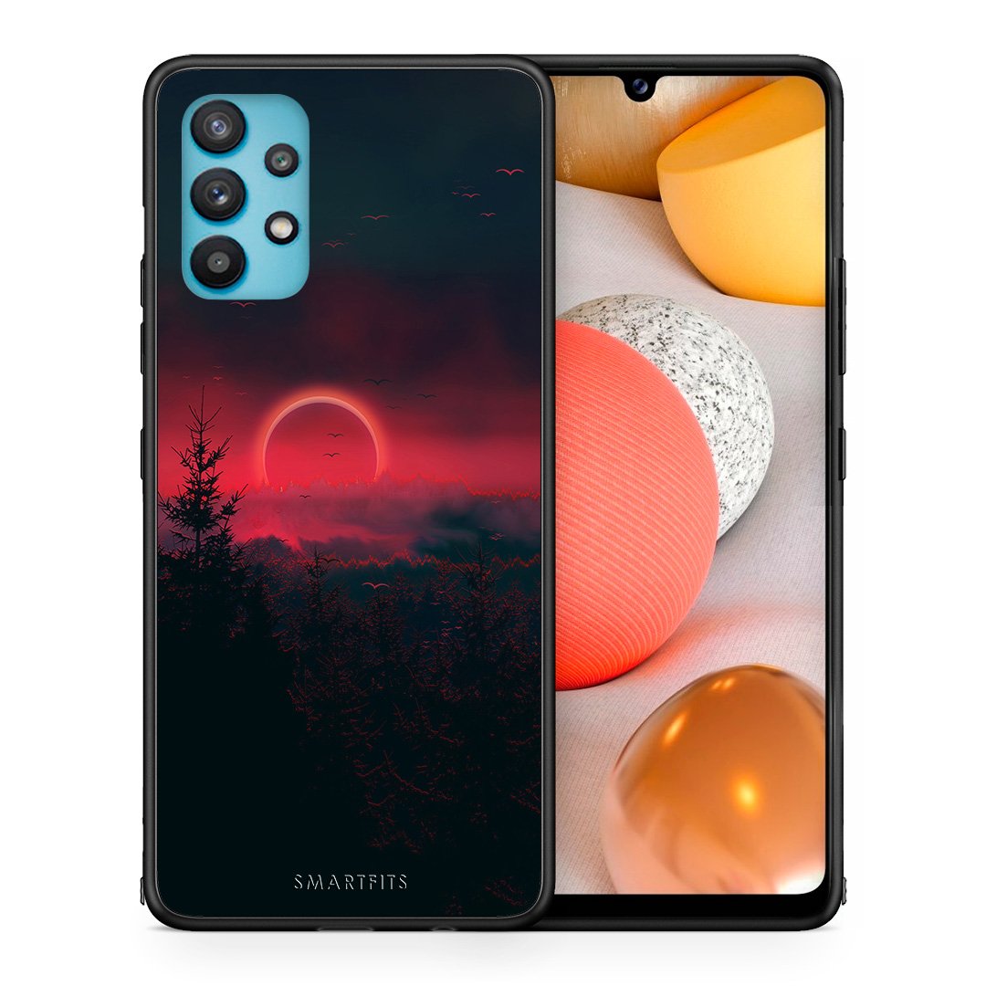 Θήκη Samsung Galaxy A32 5G  Sunset Tropic από τη Smartfits με σχέδιο στο πίσω μέρος και μαύρο περίβλημα | Samsung Galaxy A32 5G  Sunset Tropic case with colorful back and black bezels
