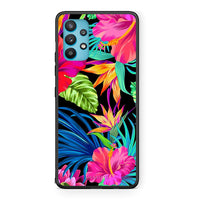Thumbnail for Samsung Galaxy A32 5G  Tropical Flowers θήκη από τη Smartfits με σχέδιο στο πίσω μέρος και μαύρο περίβλημα | Smartphone case with colorful back and black bezels by Smartfits